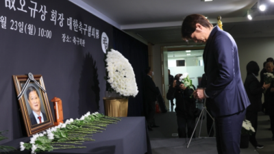 [ 오징어티비 ]한국 여자축구 연맹  오규상 회장 영결식 대한축구협회장 업수