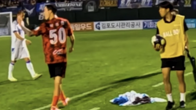 지도자에게 '손가락 욕' 김포 박동진, 출장정지 징계 없다…연맹, 벌금 250만원 처벌